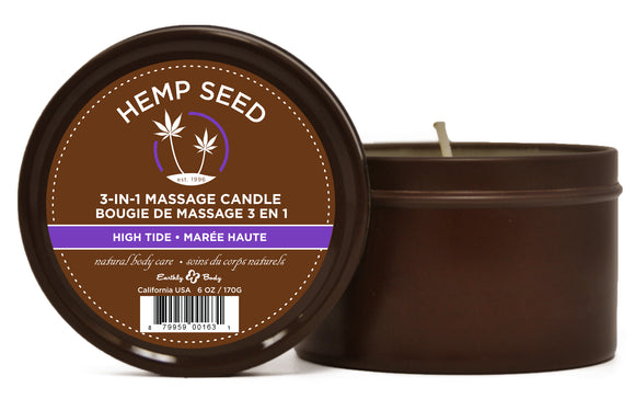 Hemp Seed 3-in-1 Massage Candle - High Tide - 6 Oz. EB-HSC053