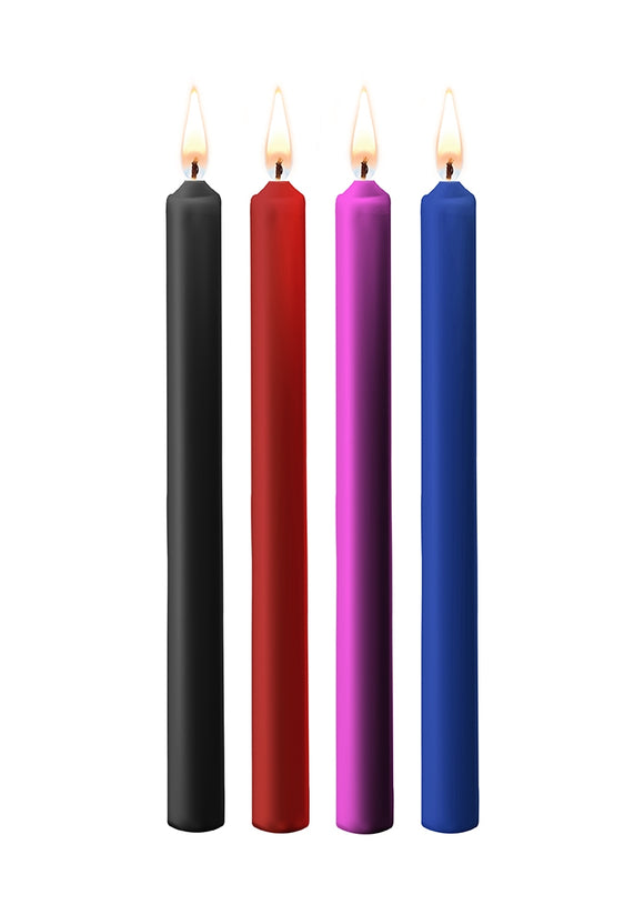 Teasing Wax Candles Large - Mixed Colors - 4-Pack OU489MIX
