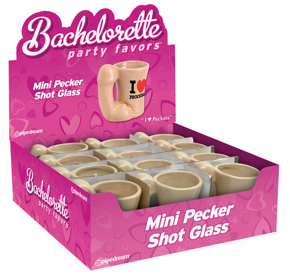 Bachelorette Party Favors - Mini Pecker Shot  Glass Display - 12 Piece PD7909-99D