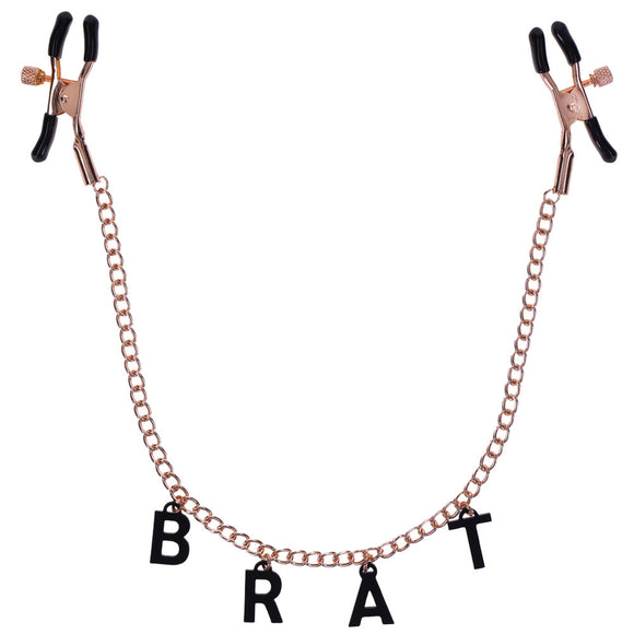 Brat Charmed Nipple Clamps - Rose Gold SS09847