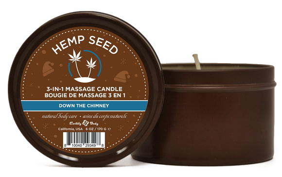 Hemp Seed 3-in-1 Massage Candle Down the Chimney  6oz/ 170 G EB-HSCH021B