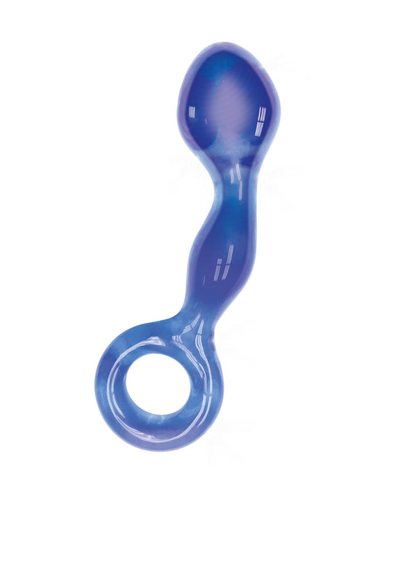 The 9's First Glass G-Ring Anal & Pussy Stimulator - Blue ICB2633-2