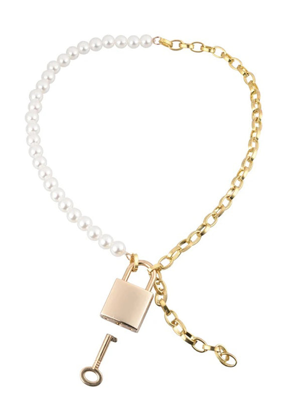Pearl Day Collar - White/gold SS09852