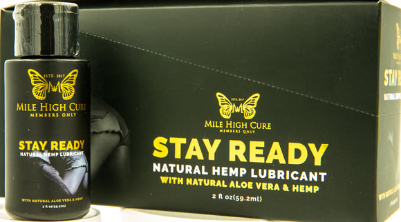 Mile High Cure Stay Ready All Natural Aloe Vera Hemp Lubricant 2 Fl Oz 10ct Display MHC-NATLUBED