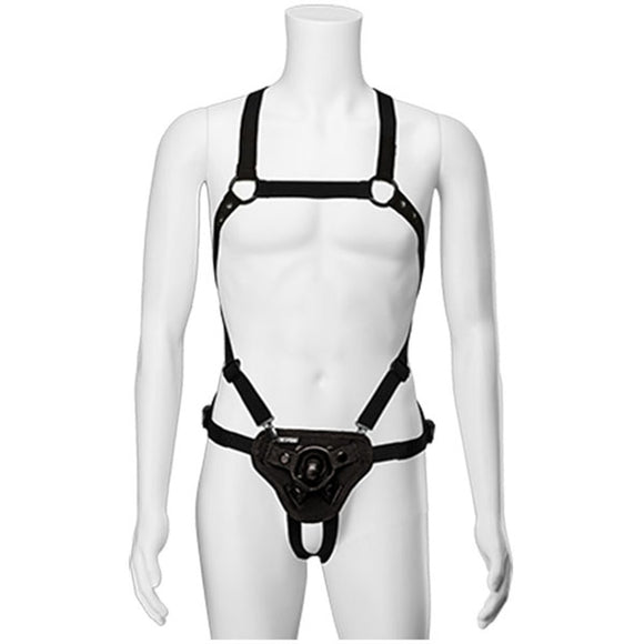 Vac-U-Lock - Chest & Suspender Harness With Plug  - Black DJ1090-51-BX