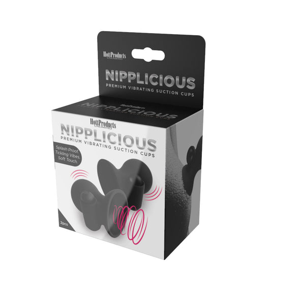Nipplicious - Vibrating Nipple Suction Cups -  Black HTP3331