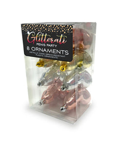 Glitterati Penis Party Ornaments 8 Pcs - Rose Gold LG-CP1081