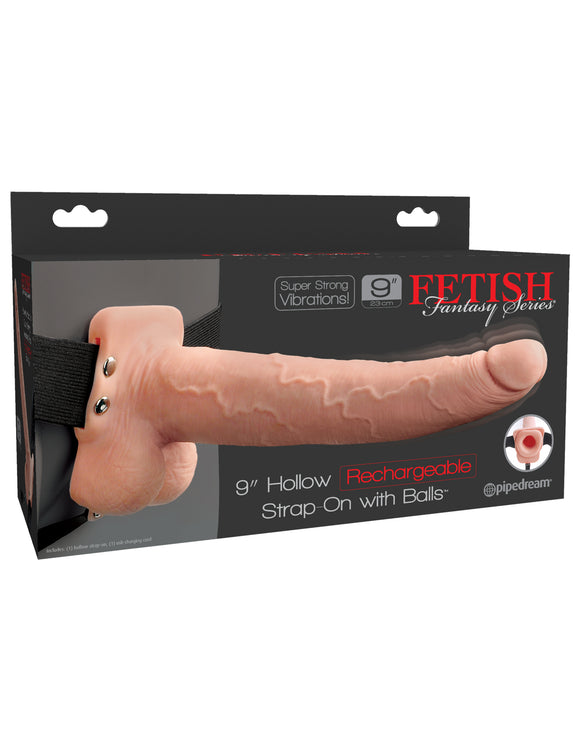 Fetish Fantasy Series 9 Hollow Rechargeable Strap-on With Balls - Flesh PD3392-21