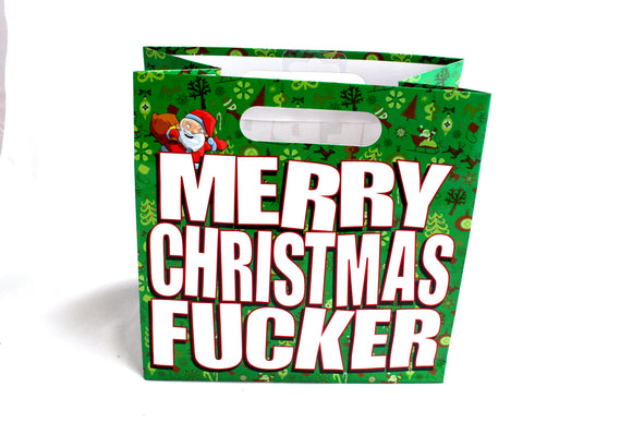Merry Christmas Fucker - Gift Bag With Die Cut Handles K-GB116