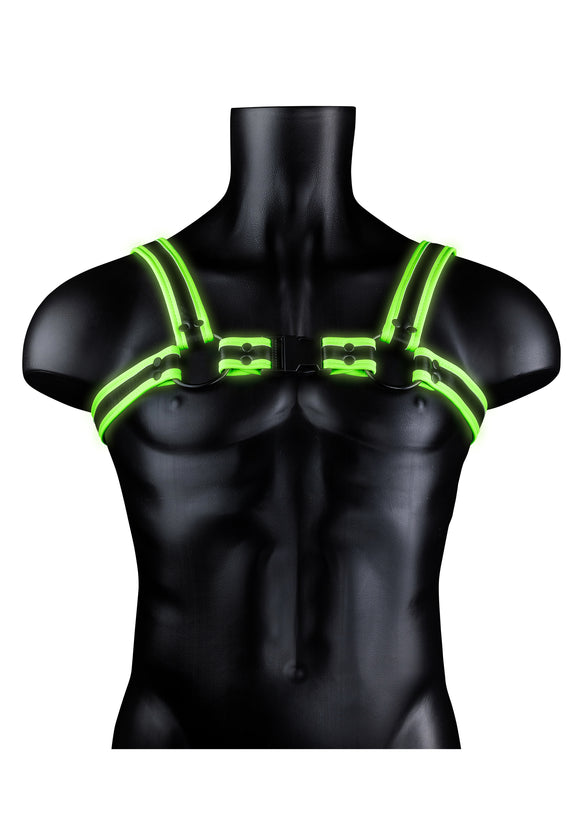 Bonded Leather Buckle Harness - Large/xlarge -  Glow in the Dark OU-OU773GLOLXL