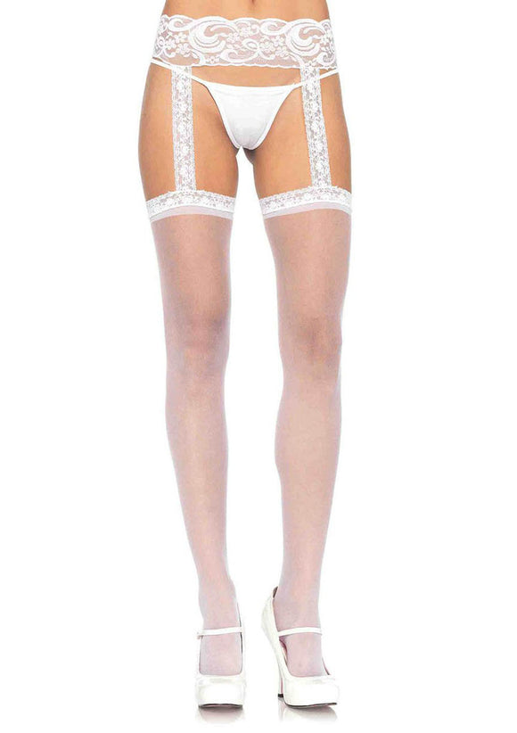 Sheer Thigh Highs - One Size - White LA-1767