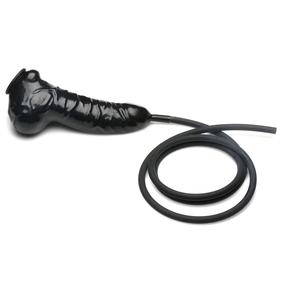 Guzzler Realistic Penis Sheath With Tube - Black MS-AH109-BLK