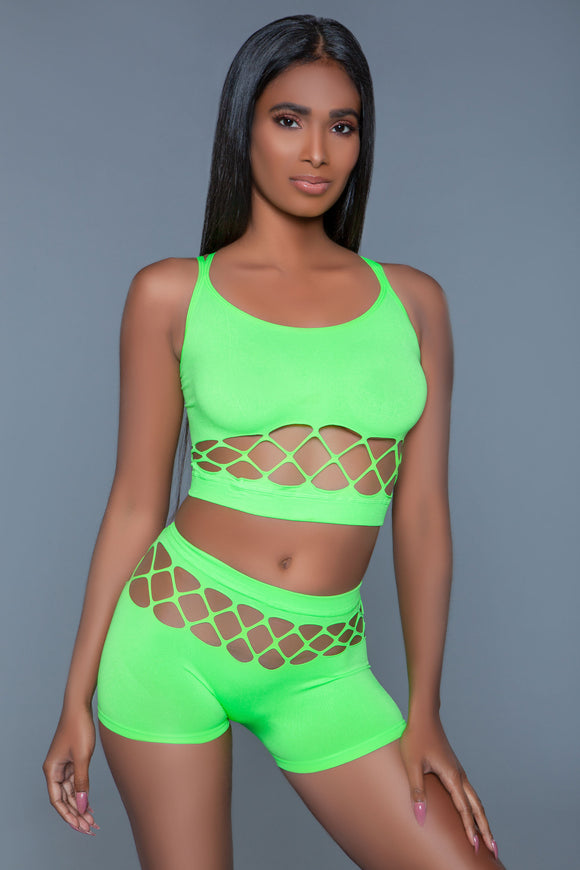 Palmer Set - Neon Green- One Size BW-2011NGROS